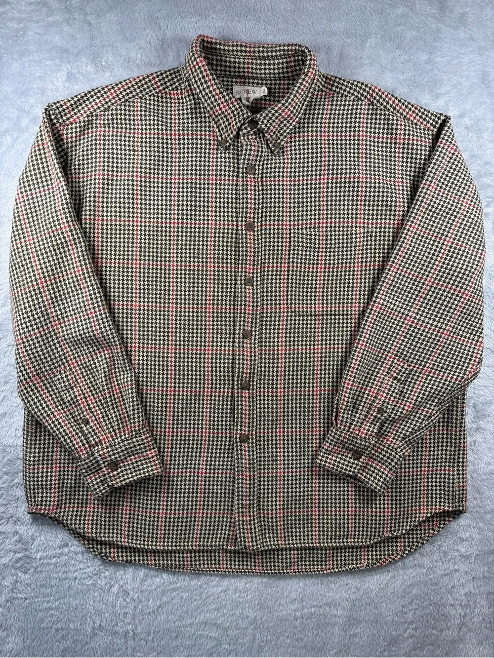 Vintage J.Crew Oarsman Heavyweight Houndstooth Button Down XXL